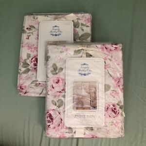 Simply Shabby Chic Target set of 2 panels 54 x 84 floral Rosalie cabbage roses